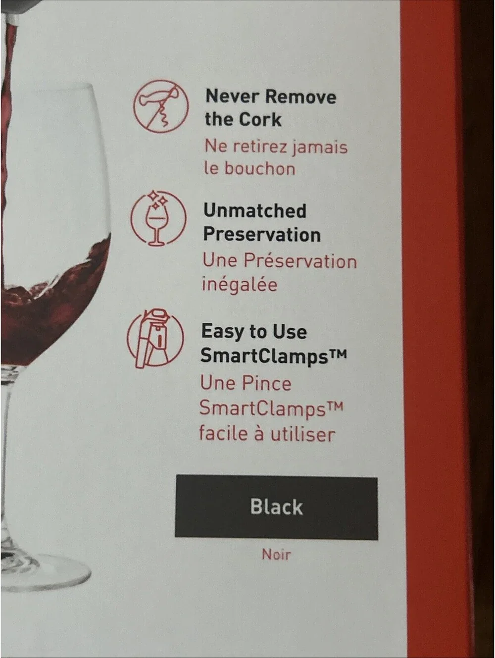 CORVAIN Model Three Wine Preservation System NEW SEALED Black Pour WITH Cork!